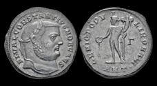 Ancient Coins - Constantius I Chlorus, as Caesar, silvered follis Genius standing front