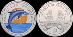 World Coins - Palau dollar 1998- Marine-life protection