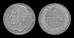 World Coins - Belgium Leopold I 1 frank 1844
