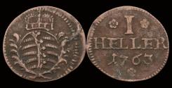 World Coins - Germany Sachsen-Hildburghausen Ernst Friedrich III Karl 1 heller 1763