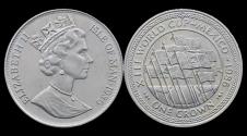 World Coins - Isle of Man 1 crown 1986 Worldcup Mexico-UNC
