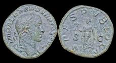 Ancient Coins - Severus Alexander AE sestertius Spes advancing left