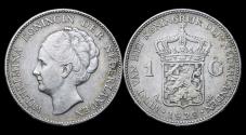 World Coins - Netherlands Wilhelmina I 1 gulden 1929