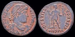 Ancient Coins - Valentinian I AE3 emperor standing facing