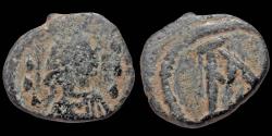 Ancient Coins - Zeno AE nummus monogram within wreath