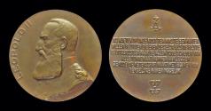 World Coins - Belgium Rotsaert Octaaf copper medaille bust of Leopold II to left