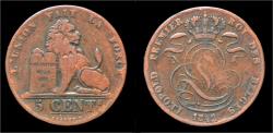 World Coins - Belgium Leopold I 5 centimes 1842