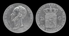 World Coins - Netherlands Willem II AR 2 1/2 gulden (rijksdaalder)1847