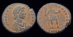 Ancient Coins - Theodosius I AE22 emperor standing facing