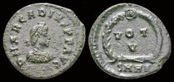 Ancient Coins - Arcadius AE follis legend in laurel wreath