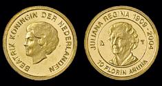 World Coins - Aruba 10 florin 2004- 75 years of Juliana proof