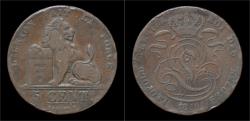 World Coins - Belgium Leopold I 5 centimes 1849.