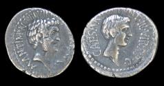 Ancient Coins - Roman imperatorial Mark Antony & Octavian AR denarius
