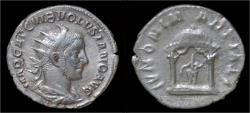 Ancient Coins - Volusian AR antoninianus domed distyme shrine