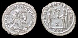 Ancient Coins - Probus silvered antoninianus emperor standing right