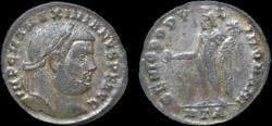 Ancient Coins - Maximianus silvered AE follis Genius standing facing