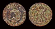 World Coins - Southern Netherlands Brabant Albrecht & Isabella duit 1615