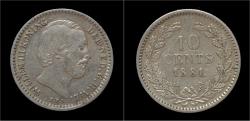 World Coins - Netherlands Willem III 10 cent 1881