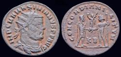 Ancient Coins - Maximianus Herculius AE radiatus Jupiter presents Victory on globe