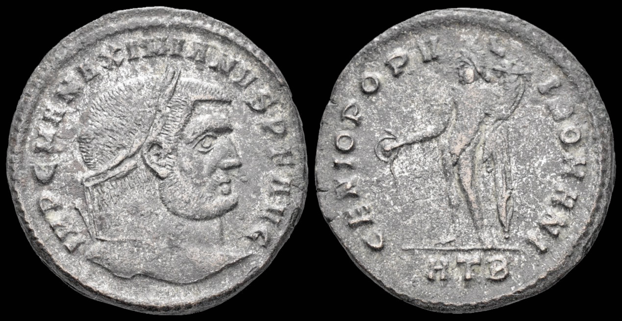 Maximian Herculius AE follis Genius standing left | Roman Imperial Coins