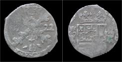 World Coins - Southern Netherlands Franche Comte Philip IV 1/32 patagon 1622 Dôle mint.