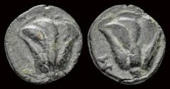 Ancient Coins - Caria Rhodes AE chalkous rose with bud