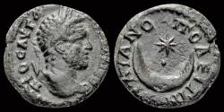 Ancient Coins - Thrace Trajanopolis Caracalla AE assarion crescent and star