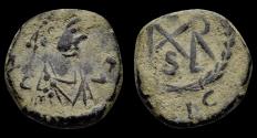 Ancient Coins - Marcian AE nummus monogram in wreath