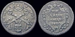 World Coins - Italy Papal States 1 carlino 1780