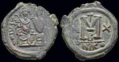 Ancient Coins - Justin II & Sophia AE follis Large M