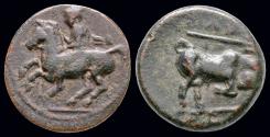 Ancient Coins - Thessaly Krannon AE chalkous bull right