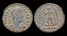 Ancient Coins - Valens AE follis Victory advancing left