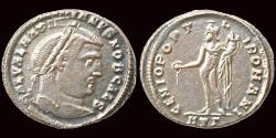 Ancient Coins - Maximinus II, as Caesar AE follis Genius standing front