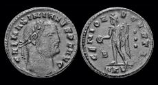 Ancient Coins - Galerius AE follis Genius pouring libation from patera