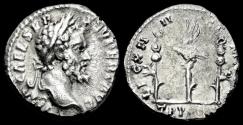 Ancient Coins - Septimius Severus AR denarius legionary eagle between two standards