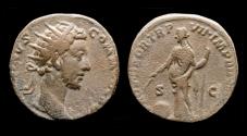 Ancient Coins - Commodus AE dupondius Providentia standing left