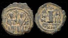 Ancient Coins - Justin II & Sophia AE decanummium Large I