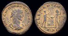 Ancient Coins - Probus AE antoninianus emperor receiving globe from Jupiter