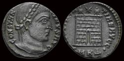 Ancient Coins - Constantine I AE nummus camp-gate
