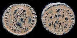 Ancient Coins - Valentinian II AE follis Roma seated on throne