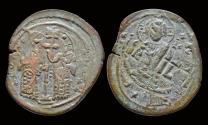 Ancient Coins - Constantine X Ducas AE follis Eudocia and Constantine X standing facing