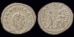 Ancient Coins - Salonina billon antoninianus Gallienus receiving Victory from Roma
