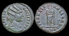 Ancient Coins - Fausta ,Augusta AE follis Spes standing facing
