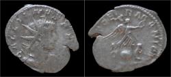 Ancient Coins - Gallienus AR antoninianus Victory standing on globe
