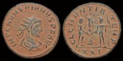Ancient Coins - Numerian AE antoninianus Numerian receiving Victory on globe from Jupiter