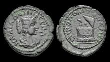 Ancient Coins - Moesia Inferior Nikopolis ad Istrum Julia Domna AE assarion cista mistica