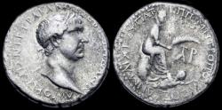 Ancient Coins - Kilikia Tarsos Trajan AR tetradrachm city-goddess seated right