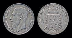 World Coins - Belgium Leopold II 50 centiem 1886VL