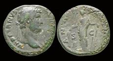 Ancient Coins - Hadrian AE As Annona standing left