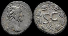 Ancient Coins - Seleucis and Pieria Antioch Antoninus Pius AE As S C in laurel wreath